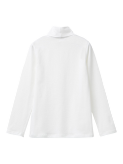 Benetton Kids' Roll Neck Tee, Off White - view 2, Off White