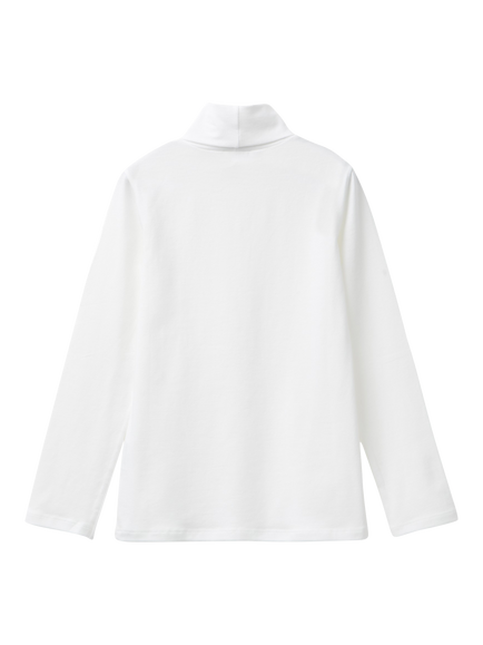 Benetton Kids' Roll Neck Tee, Off White - view 2, Off White