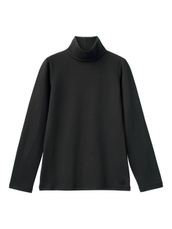 Benetton Kids' Cotton Blend Jersey Roll Neck Jumper, Black