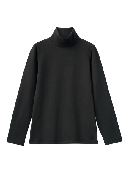 Benetton Kids' Cotton Blend Jersey Roll Neck Jumper, Black