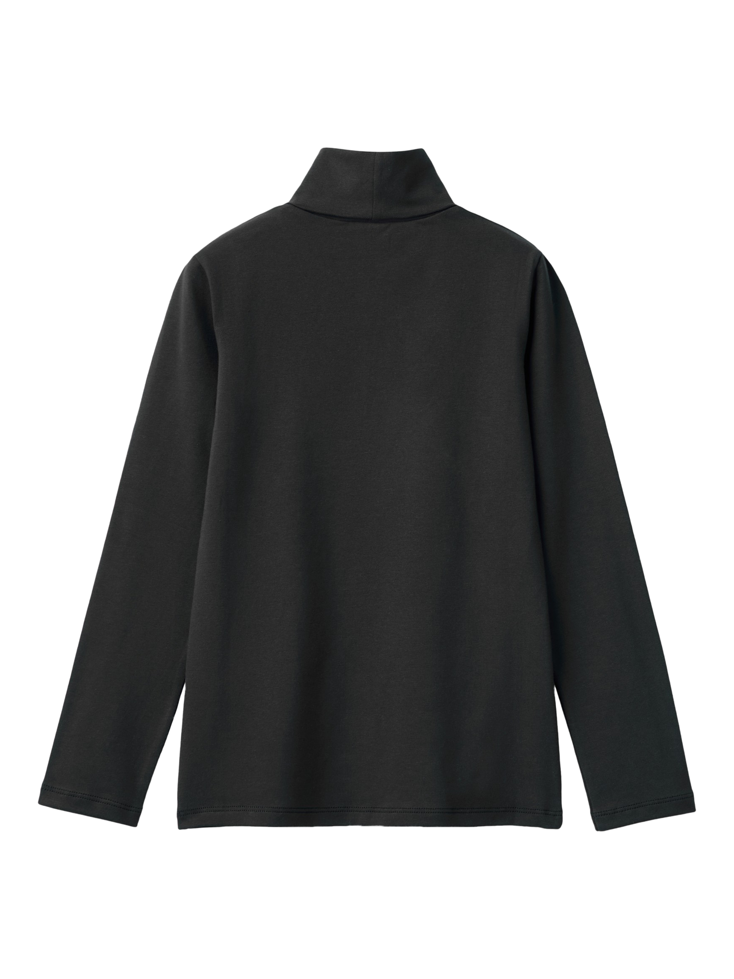 Product image 2 of 3, which shows Benetton Kids' Cotton Blend Jersey Roll Neck Jumper, Black, 6-7 years