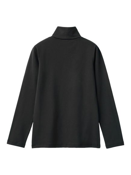 Benetton Kids' Cotton Blend Jersey Roll Neck Jumper - view 2, Black