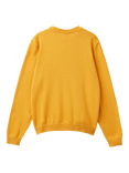 Benetton Kids' Crew Neck Logo Sweatshirt, Ochre