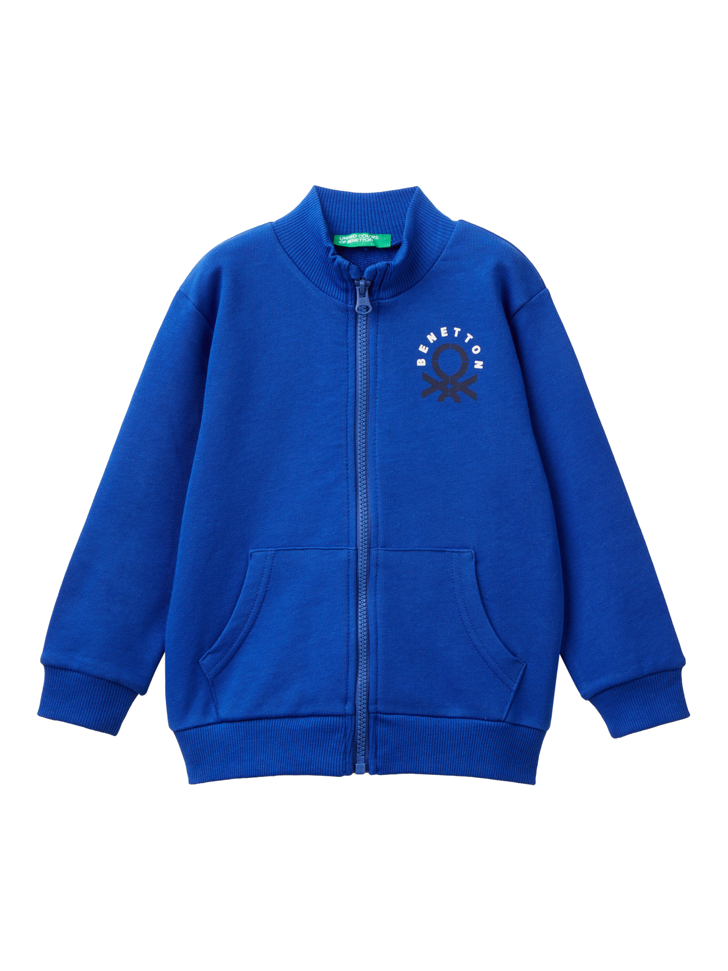 Benetton Kids' Zipped Sweatshirt, Bluette