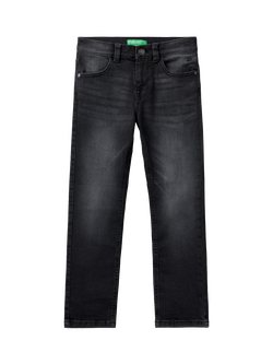 Benetton Kids' Junior Slim Fit Jeans, Black, Black