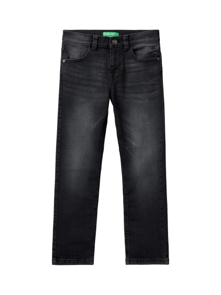 Benetton Kids' Junior Slim Fit Jeans, Black, Black
