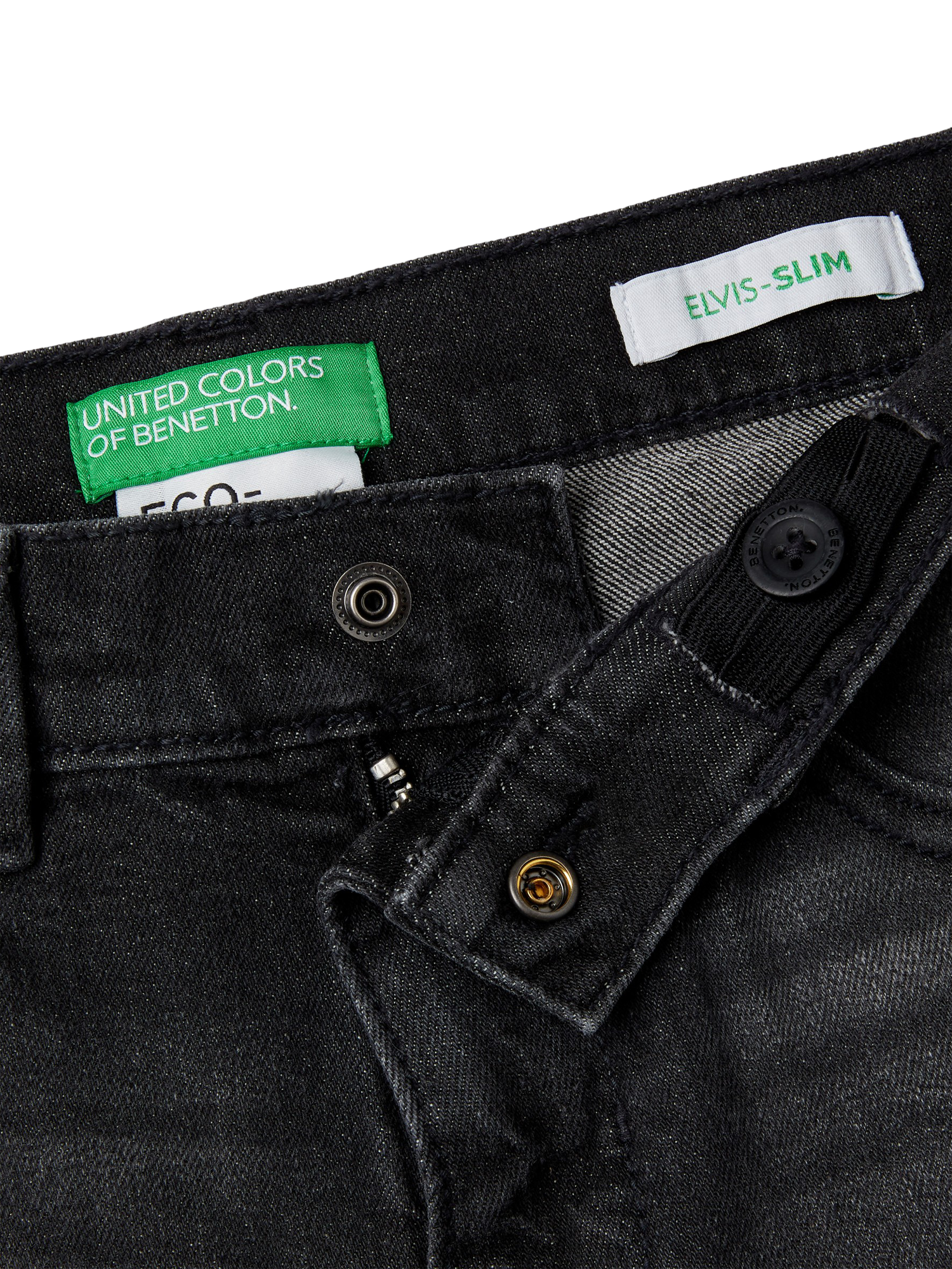 Product image 3 of 3, which shows Benetton Kids' Junior Slim Fit Jeans, Black, 6-7 years