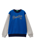 Benetton Kids' Colour Block Sweatshirt, Blue/Multi