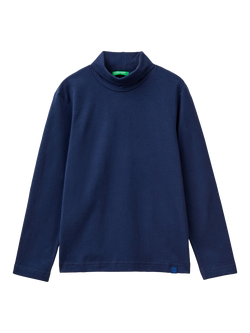Benetton Kids' Turtle Neck Jumper, Night Blue