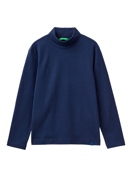 Benetton Kids' Turtle Neck Jumper, Night Blue