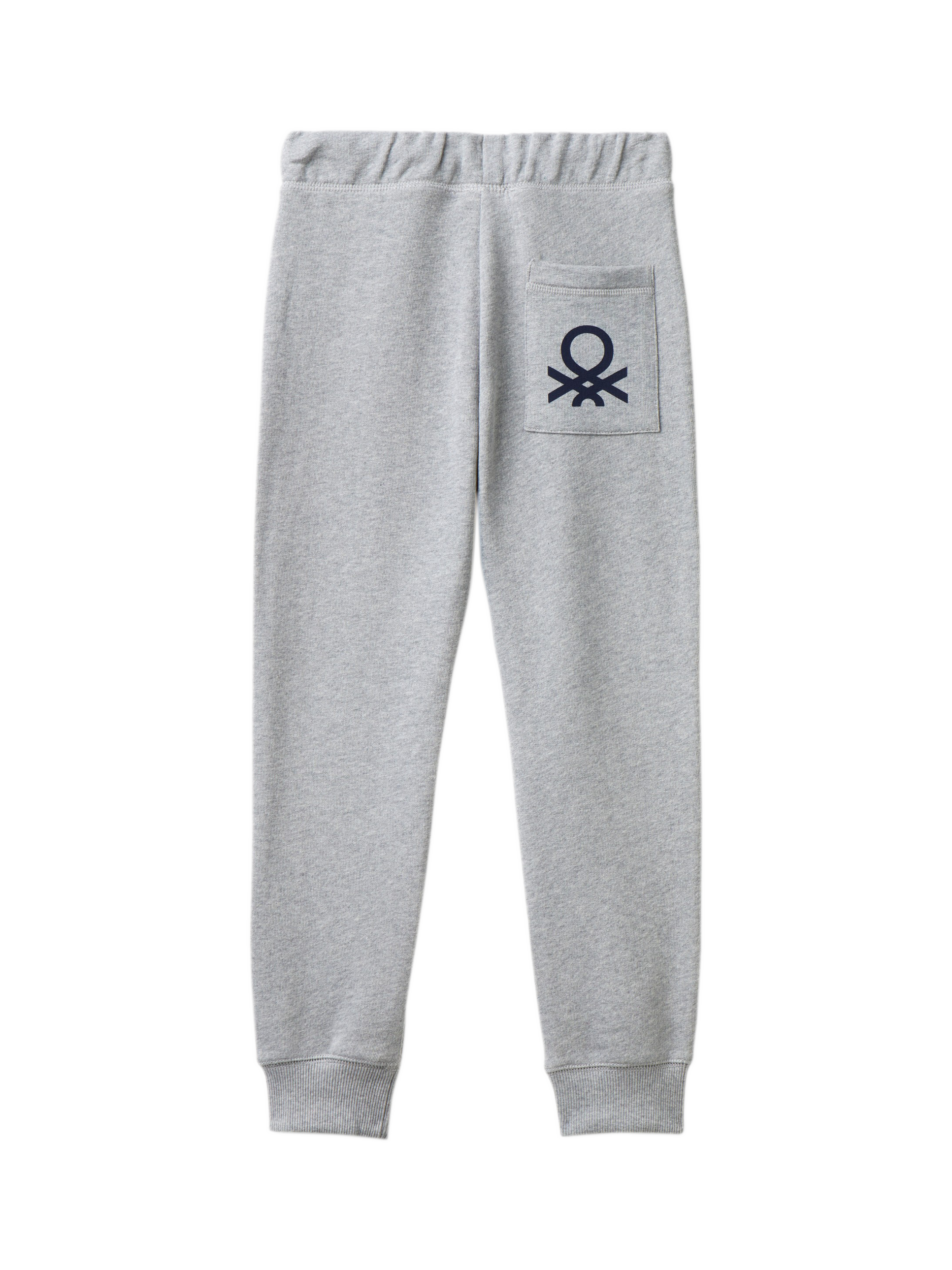 Product image 2 of 3, which shows Benetton Kids' Fleece Joggers, Medium Melange Grey, 6-7 years