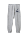 Benetton Kids' Fleece Joggers, Medium Melange Grey