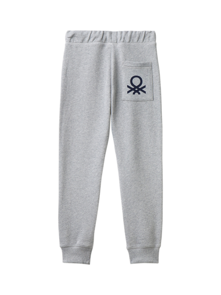 Benetton Kids' Fleece Joggers - view 2, Light Grey
