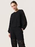 Soaked In Luxury Henni Lace Trim Top, Black