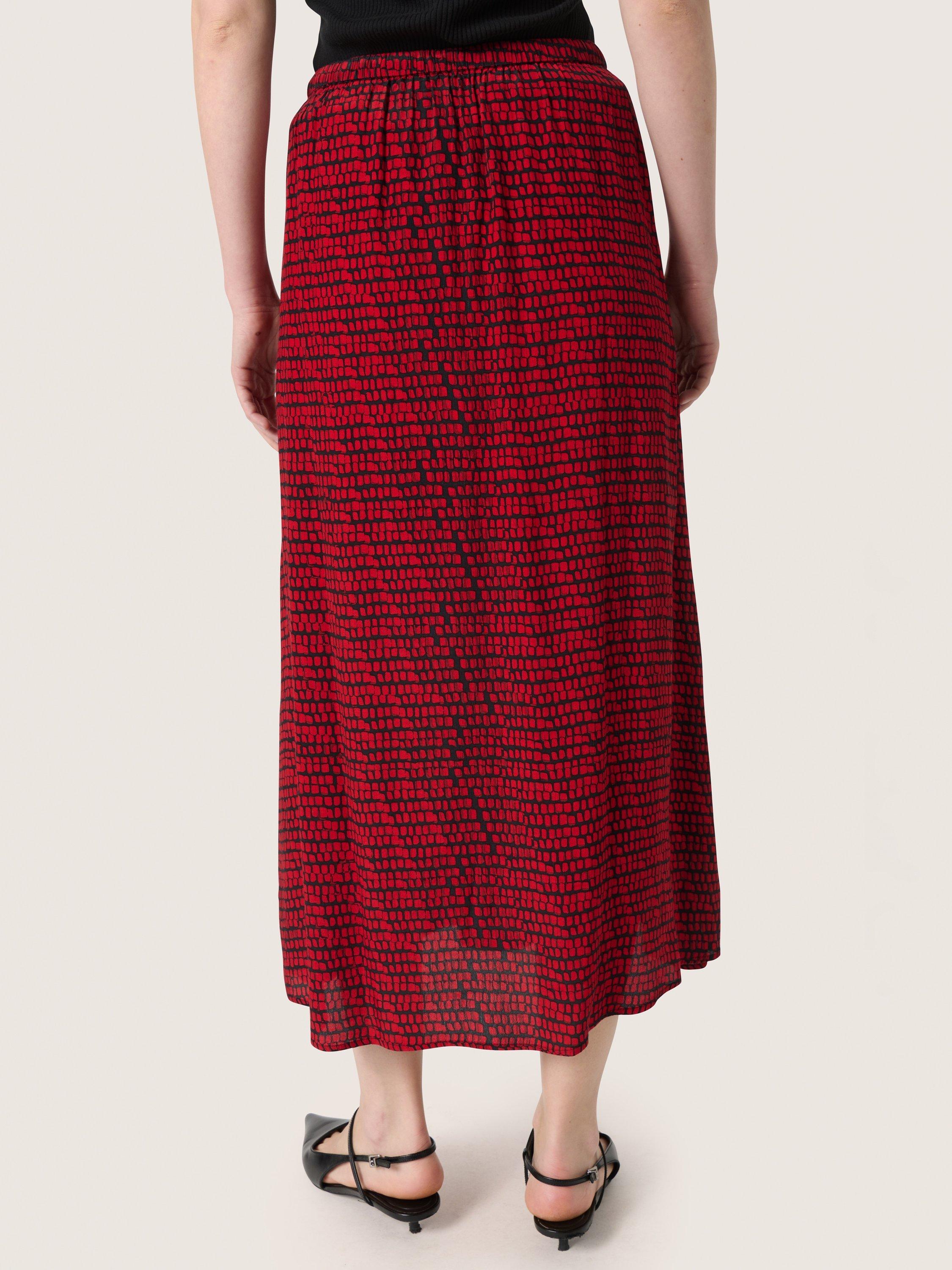 Product image 2 of 6, which shows Soaked In Luxury Alize Abstract Check Skirt, Red/Black, XS
