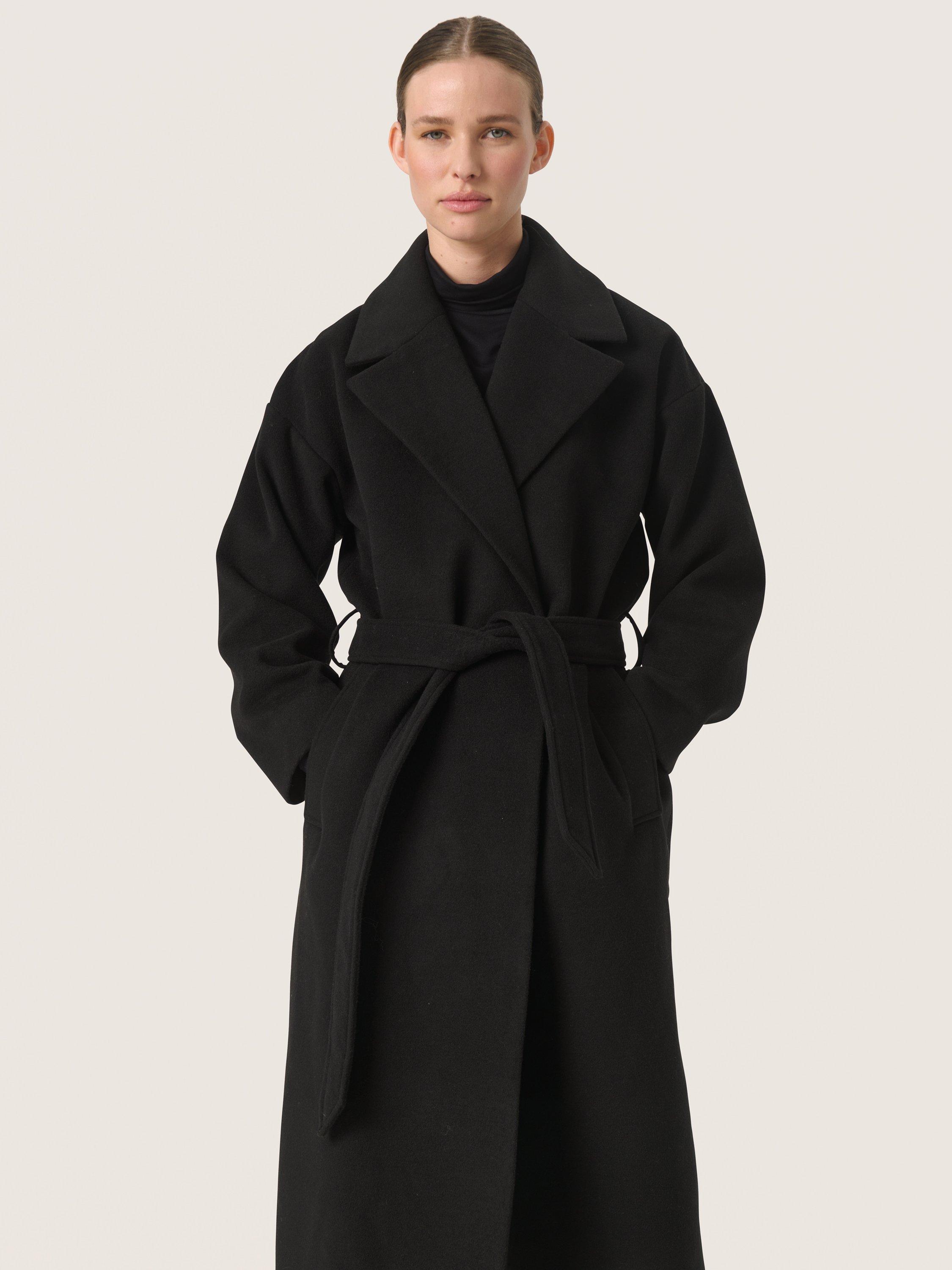 Black belted robe coat best sale