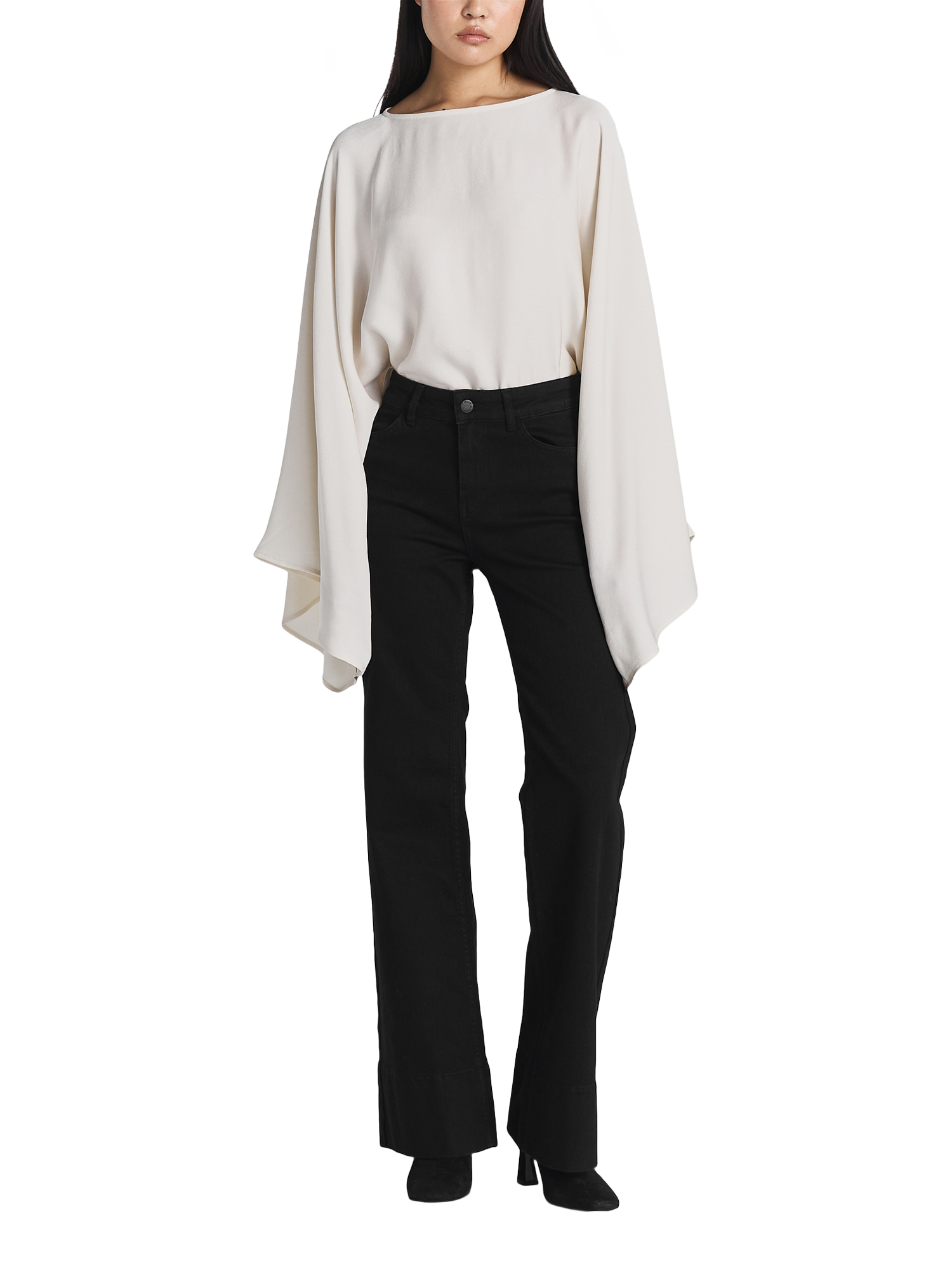 Product image 1 of 6, which shows Twist & Tango Nora Slim Bootcut Jeans, Black, 25R