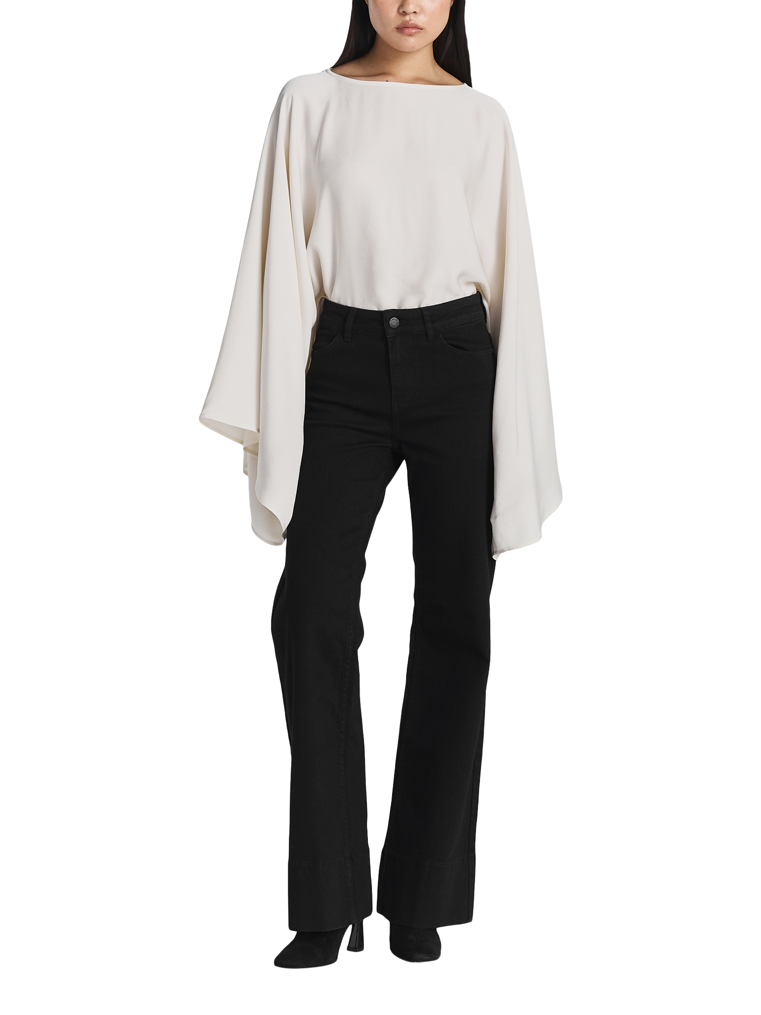 Product image 3 of 6, which shows Twist & Tango Nora Slim Bootcut Jeans, Black, 25R