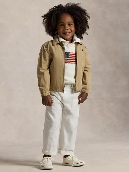 Ralph Lauren Polo Ralph Lauren Kids' Bayport Cotton Windbreaker Jacket, Café Tan - view 2, Café Tan