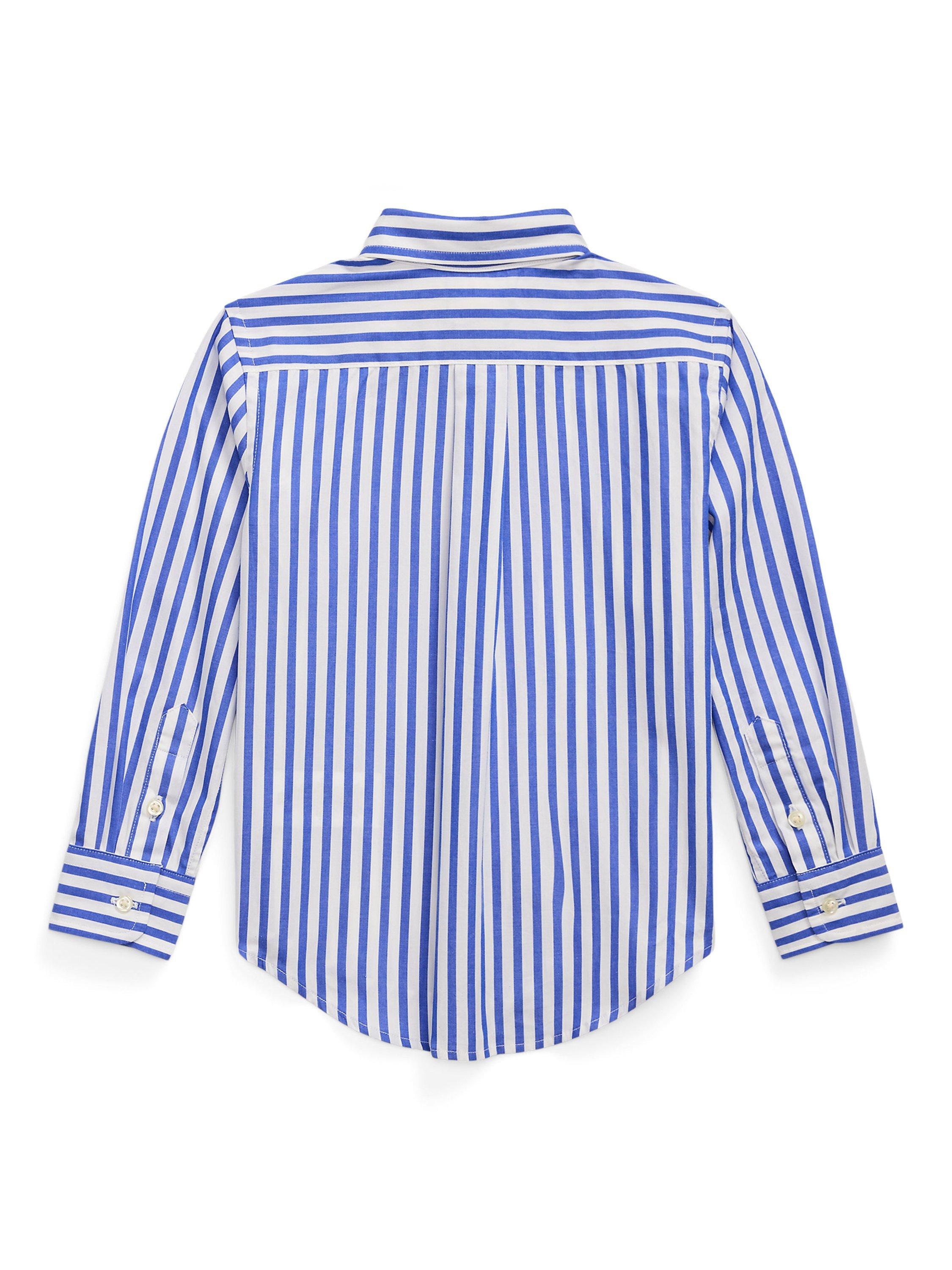Product image 2 of 2, which shows Polo Ralph Lauren Kids' Long Sleeved Striped Shirt, White/Blue, 2 years