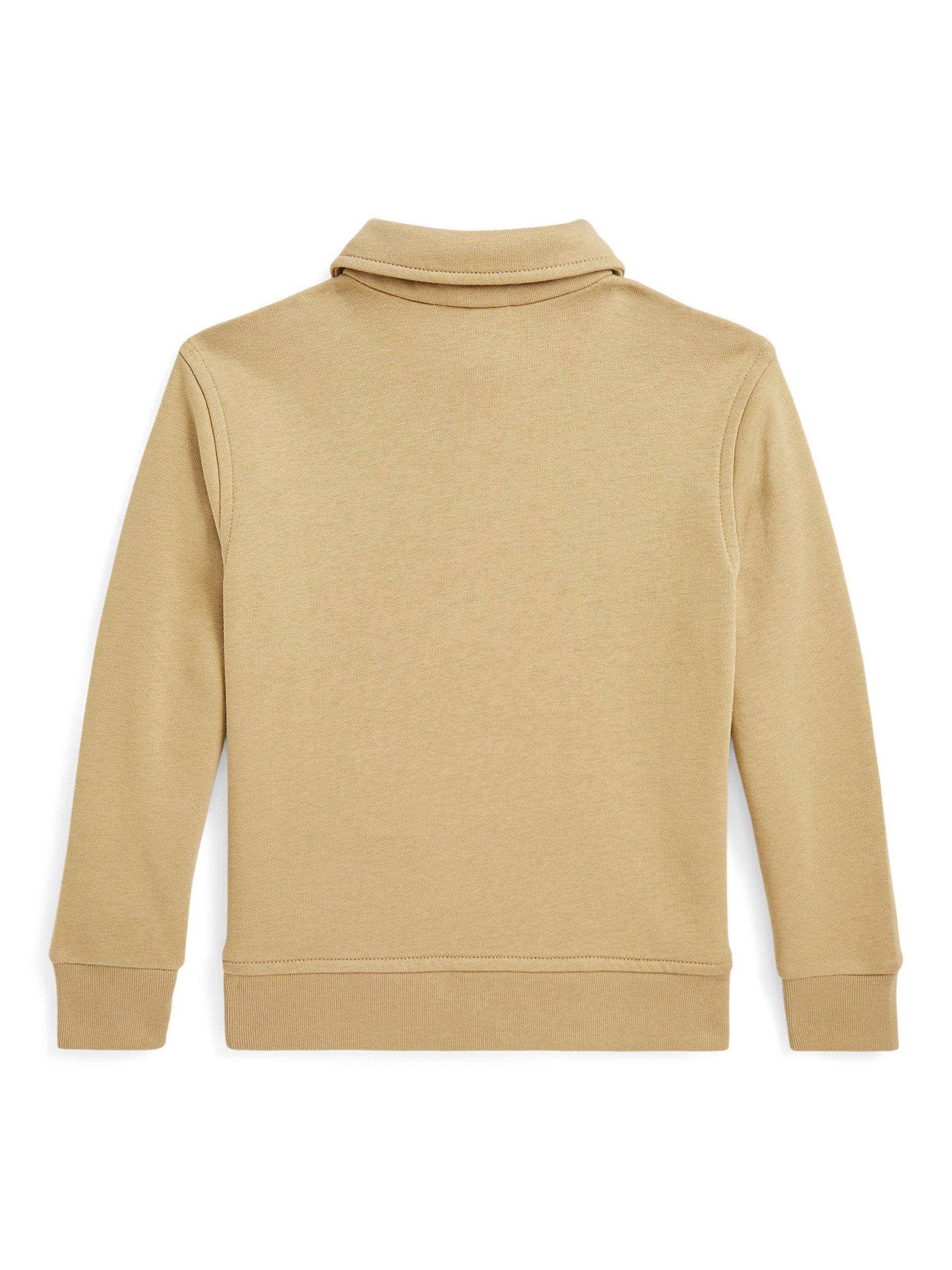 Product image 2 of 2, which shows Polo Ralph Lauren Kids' Half Zip Sweatshirt, Coastal Beige, 2 years