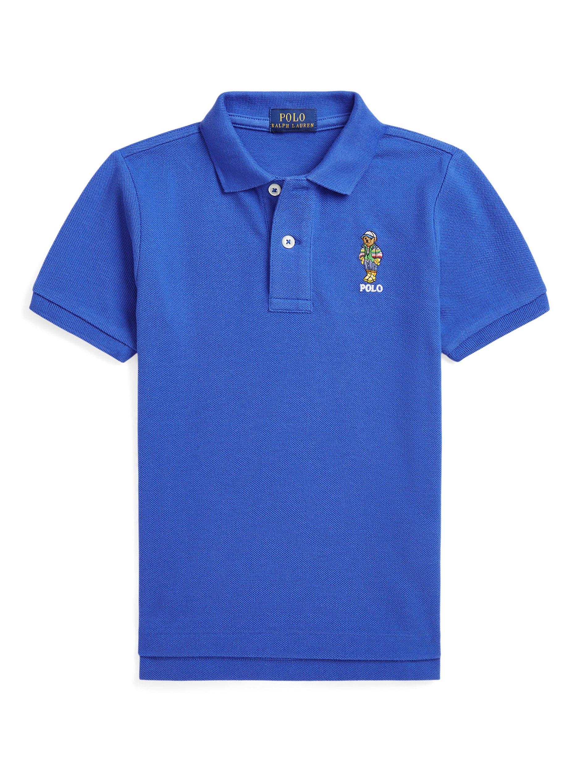 Product image 1 of 2, which shows Polo Ralph Lauren Kids' Cotton Logo Short Sleeve Polo Shirt, Bsr Blue, 7 years