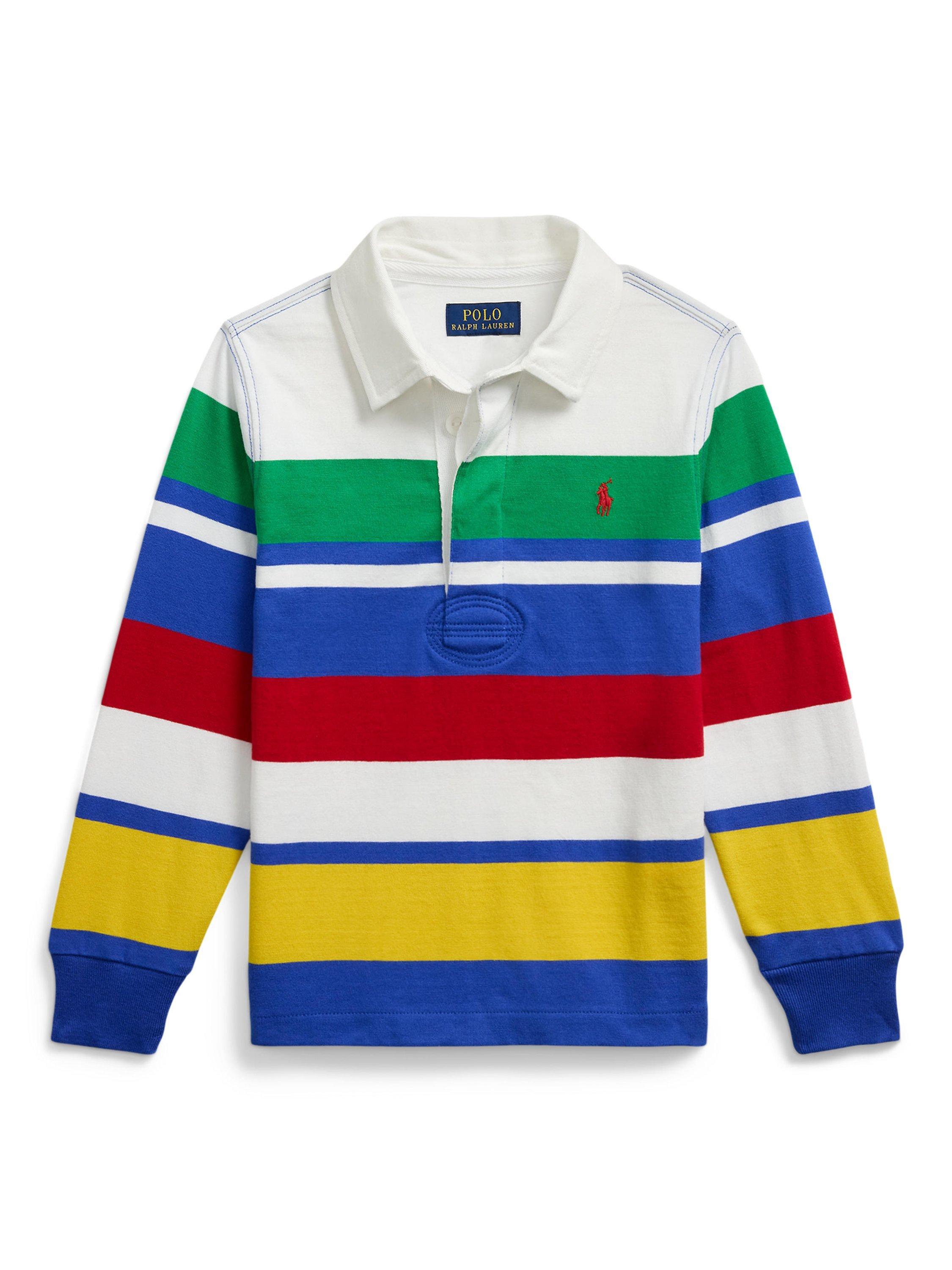 Product image 1 of 2, which shows Ralph Lauren Kids' Rugby Shirt, Paper White, 4 years