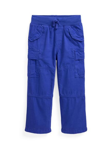Ralph Lauren Kids' Cotton Cargo Trousers, Travel Blue, Travel Blue
