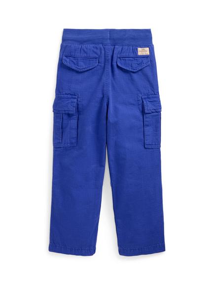 Ralph Lauren Kids' Cotton Cargo Trousers, Travel Blue - view 2, Travel Blue