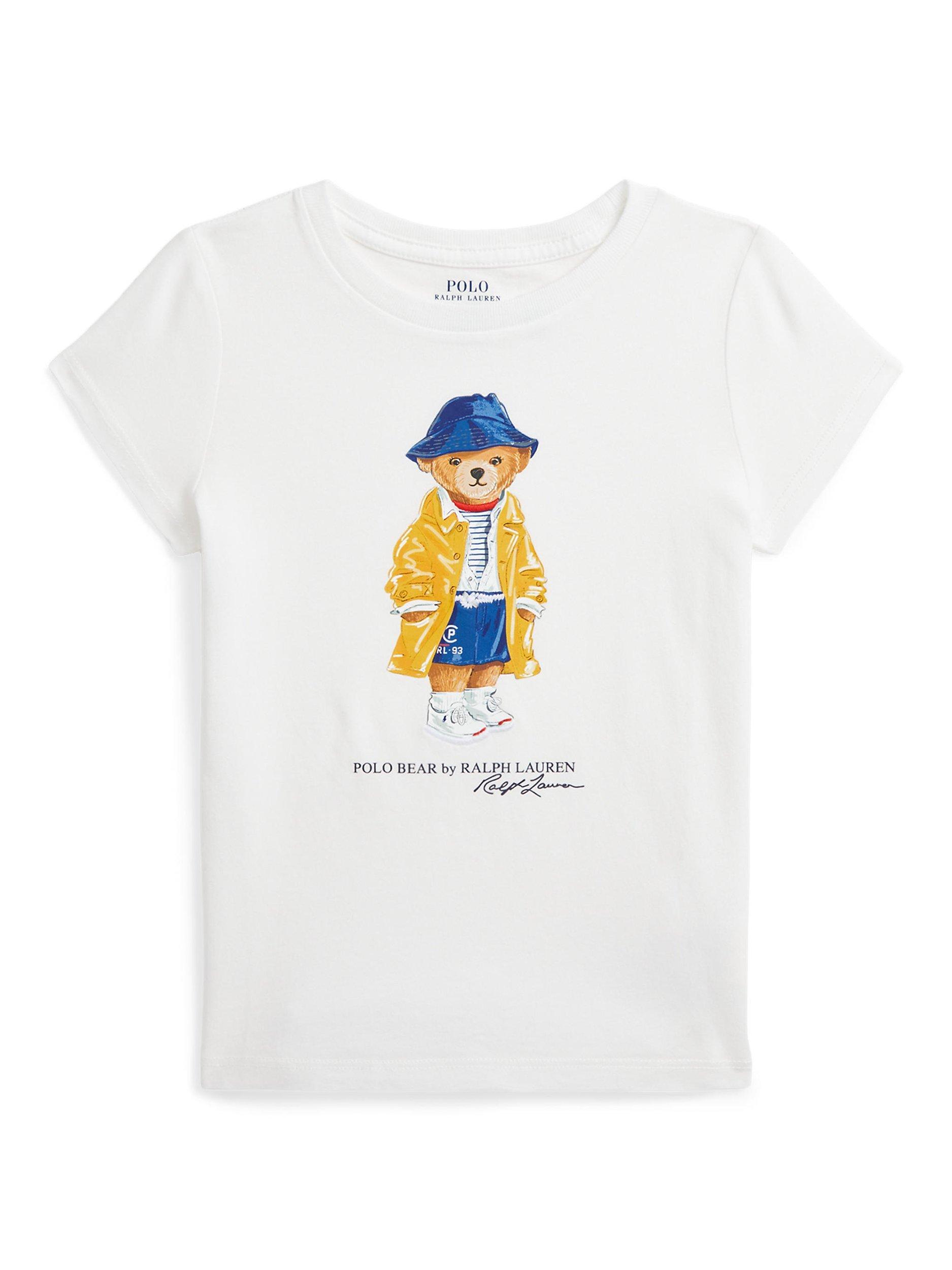 Product image 1 of 2, which shows Polo Ralph Lauren Kids' Bear T-Shirt, Paper White, 2 years