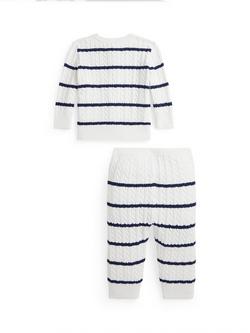 Ralph Lauren Baby Cotton Cable Knit Cardigan & Leggings - view 2, Stripe
