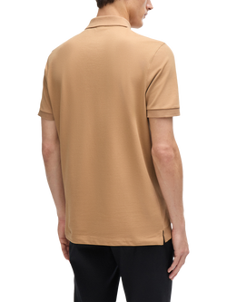 BOSS Organic Cotton Polo Shirt, Medium Beige - view 2, Medium Beige
