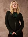 Brora Merino Wool Textured Knit Biker Jacket