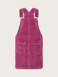 Monsoon Kids' Good Vibes Cotton Corduroy Pinafore Dress, Burgundy