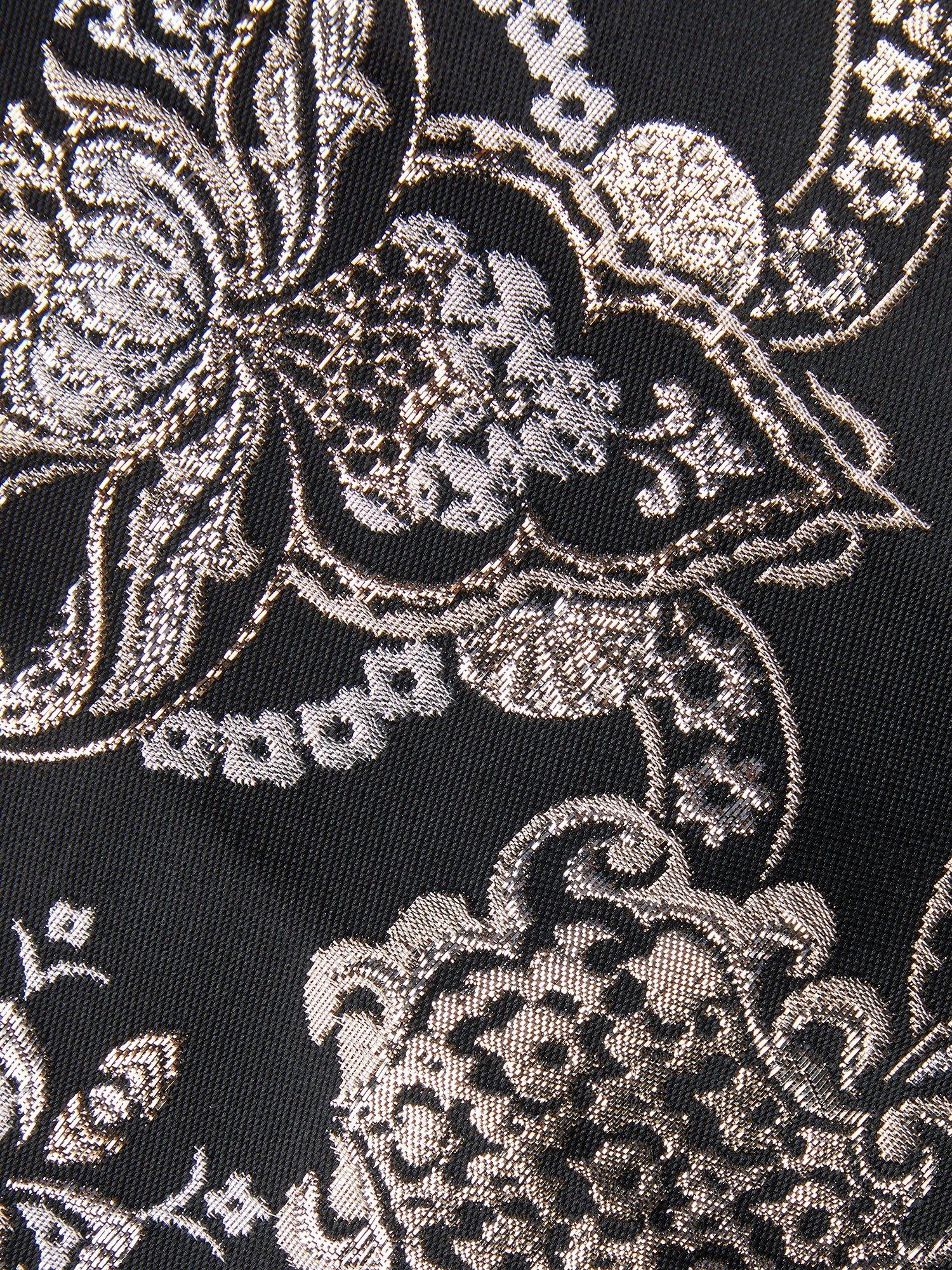 Product image 3 of 3, which shows Monsoon Kids' Stormie Jacquard Prom Dress, Black, 9 years