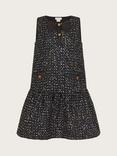 Monsoon Kids' Sleeveless Tweed Pinafore Dress, Navy