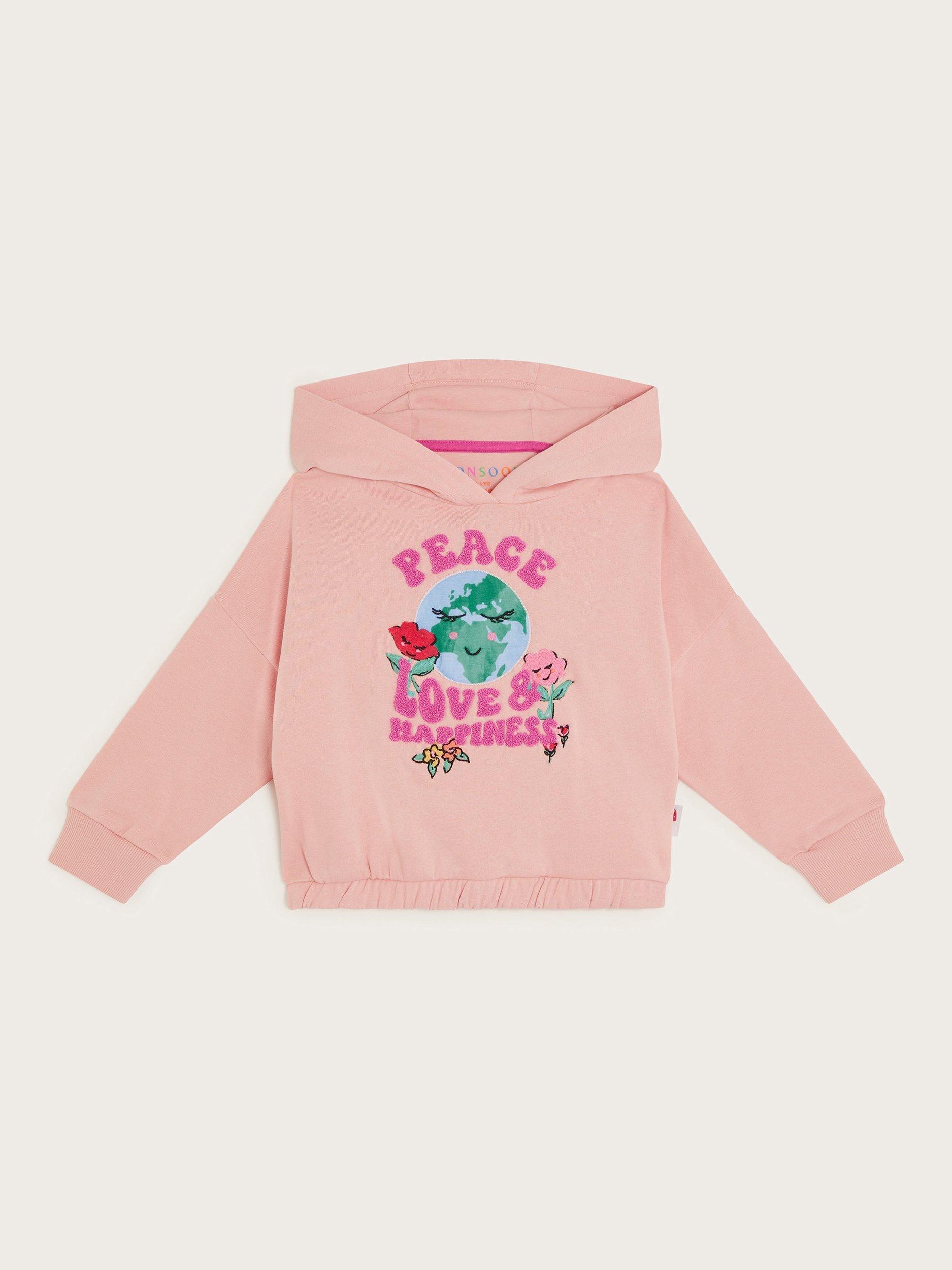 Monsoon Kids Cropped Hoodie Pale Pink