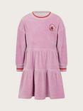 Monsoon Kids' Velour Tiered Dress, Lilac