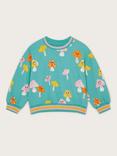 Monsoon Kids' Cotton Mushroom Print Sweatshirt, Turquoise/Multi