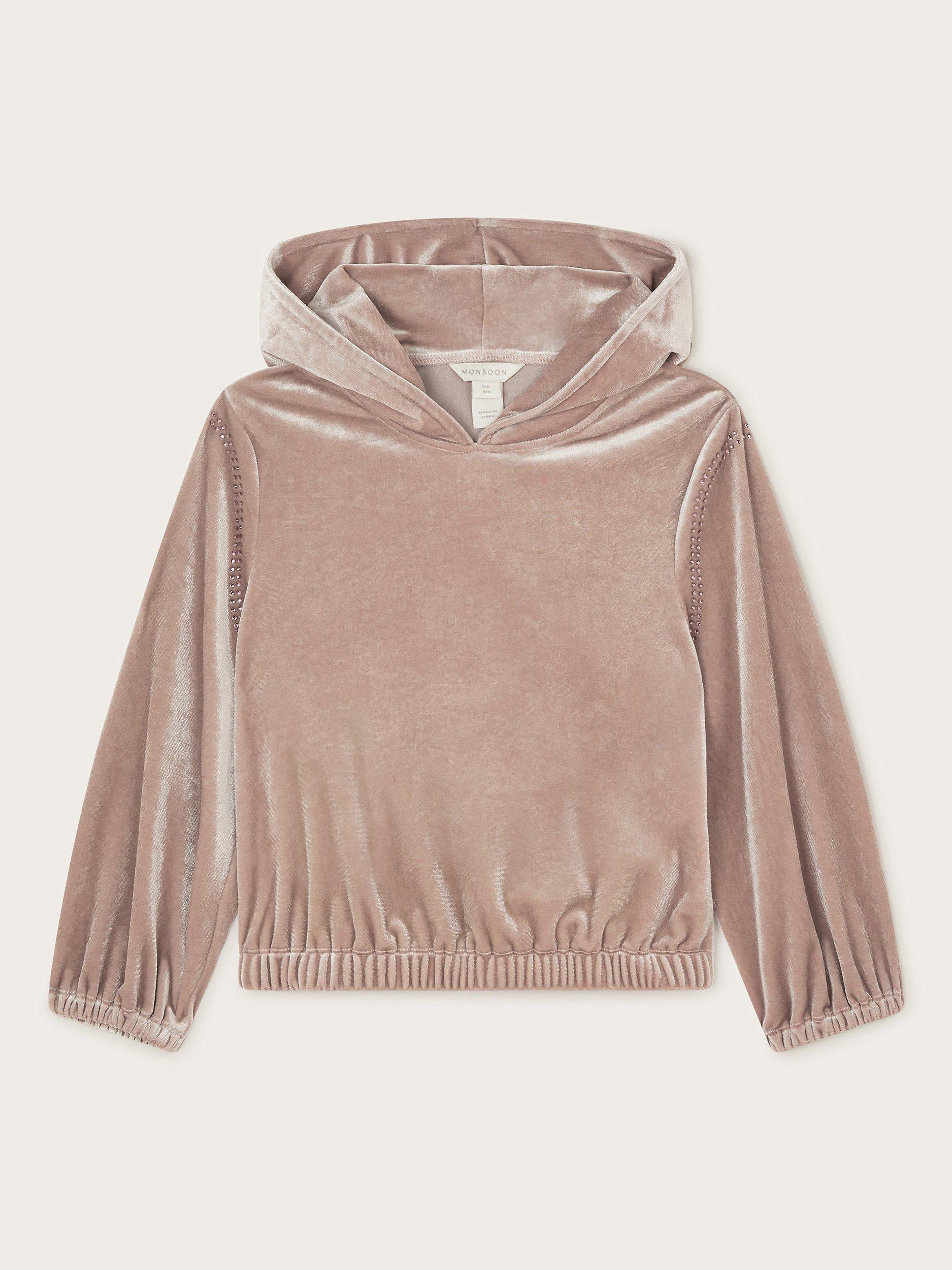 Monsoon Kids' Velour Dance Hoodie, Lilac