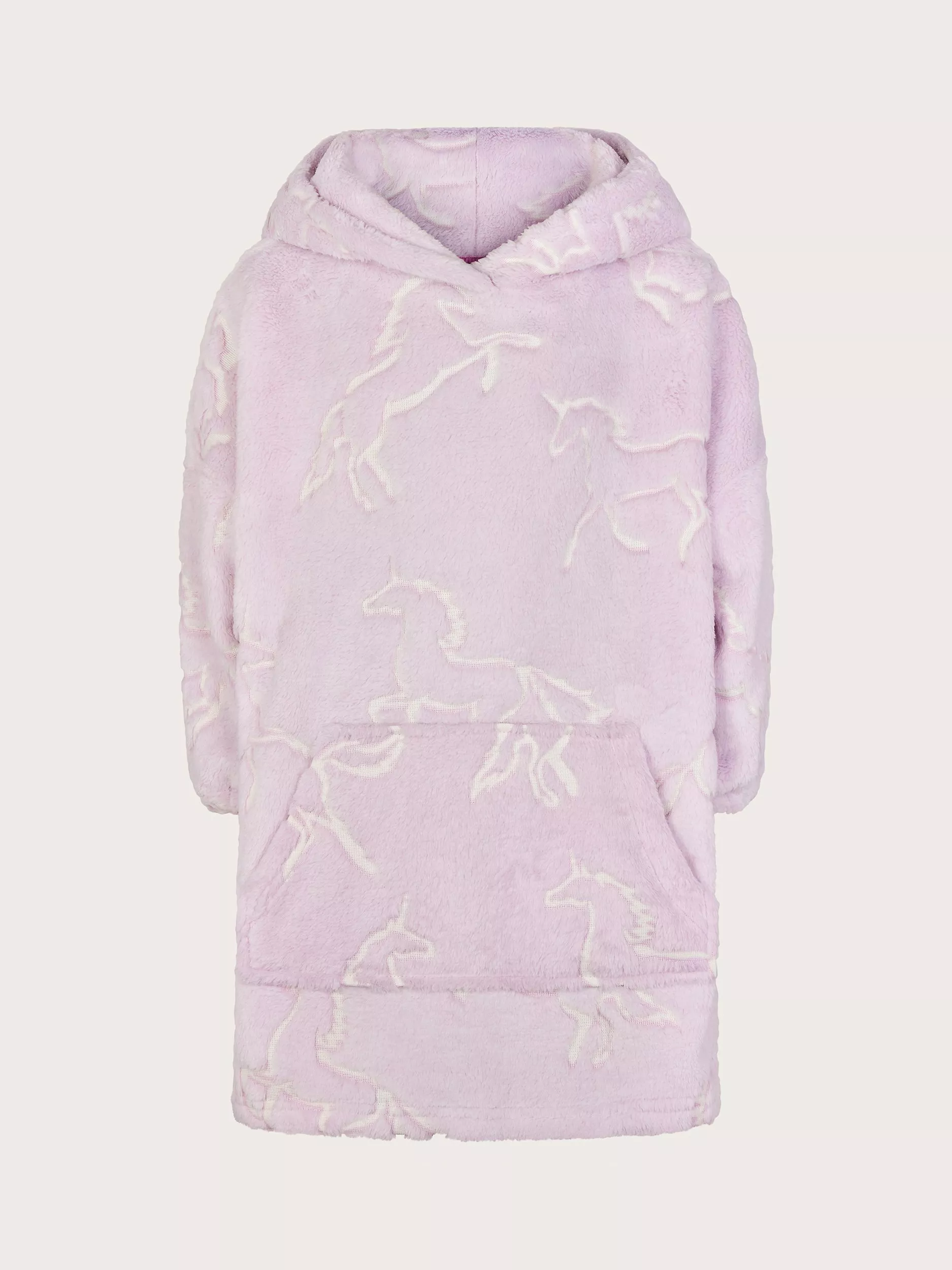 Monsoon Kids' Fleece Unicorn Print Blanket Hoodie, Pink