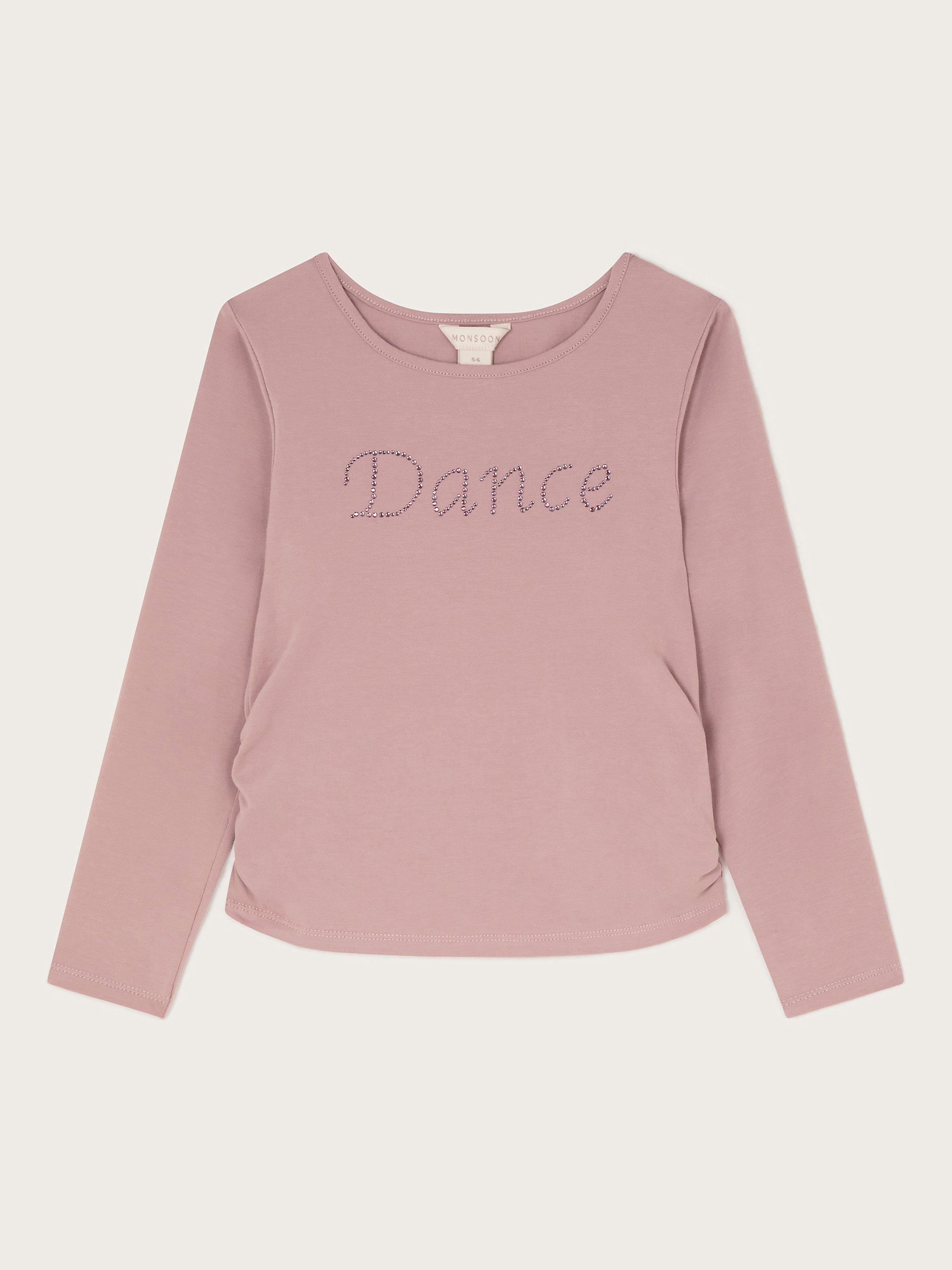 Monsoon Kids' Cotton Blend Long Sleeve Dance Top, Lilac