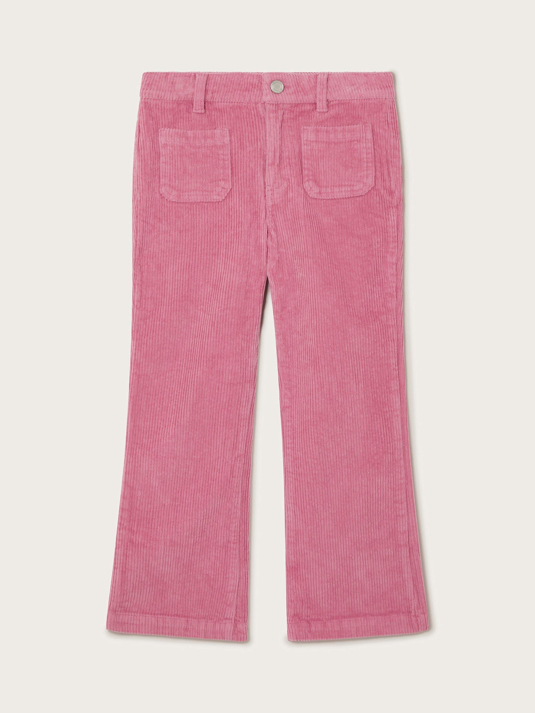 Product image 1 of 3, which shows Monsoon Kids' Corduroy Trousers, Pink, 3 years