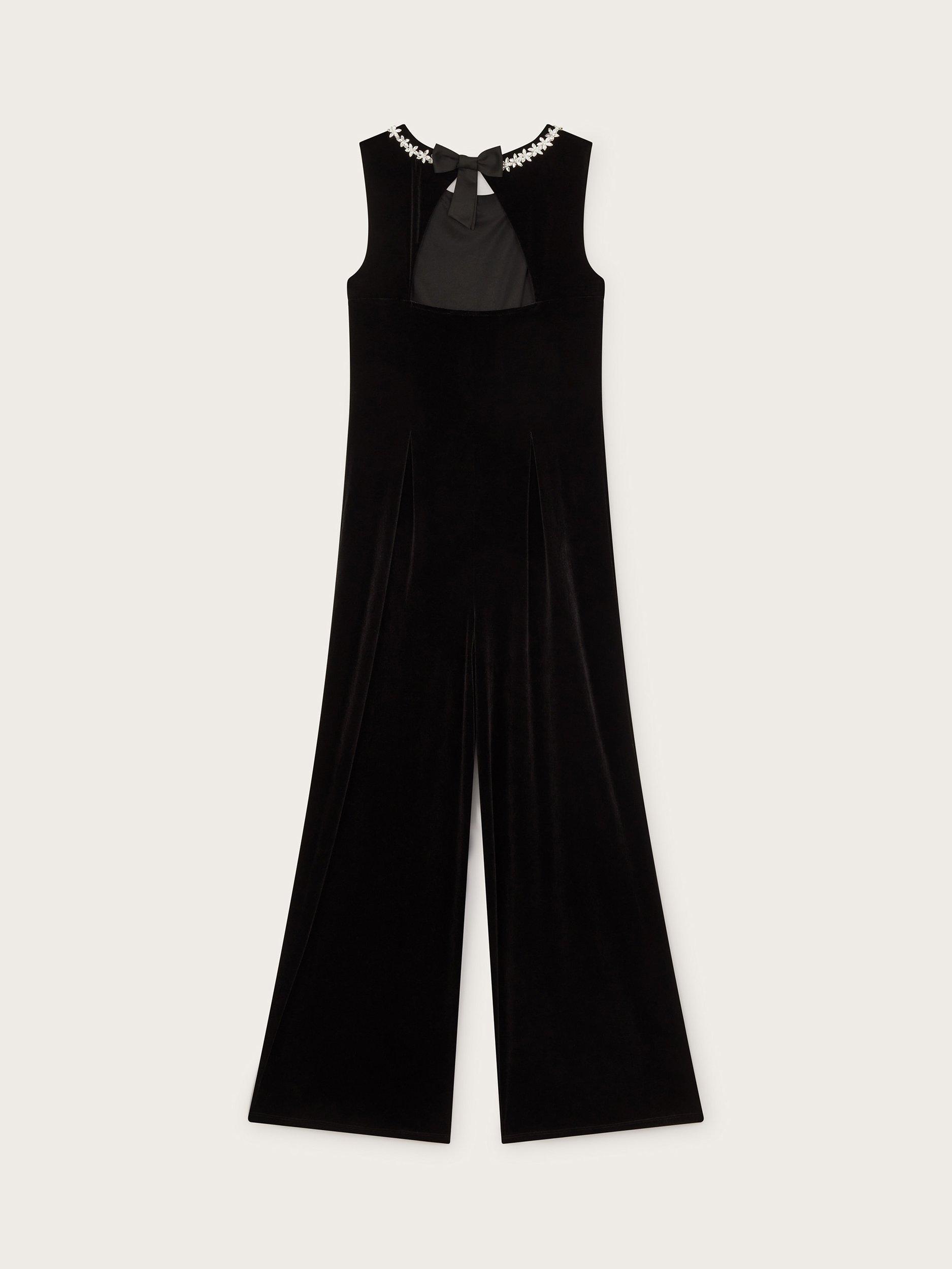 Monsoon black velvet jumpsuit online