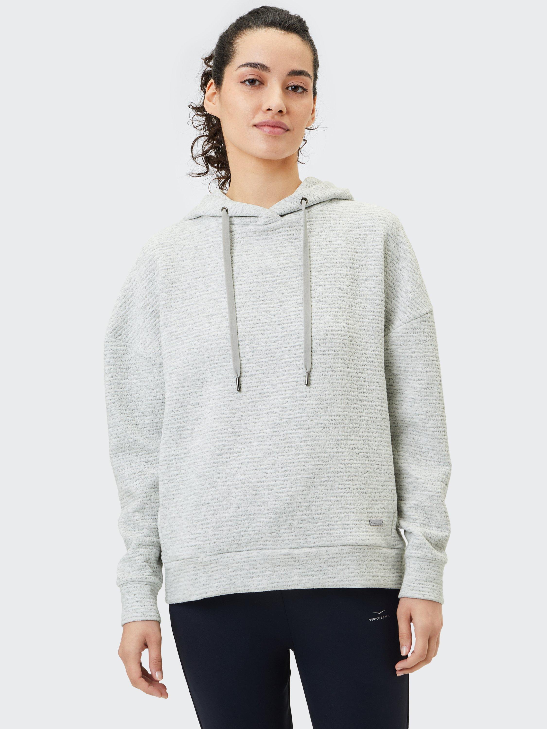 Product image 1 of 7, which shows Venice Beach Ree Women's Drawstring Sports Hoodie, Light Grey, S