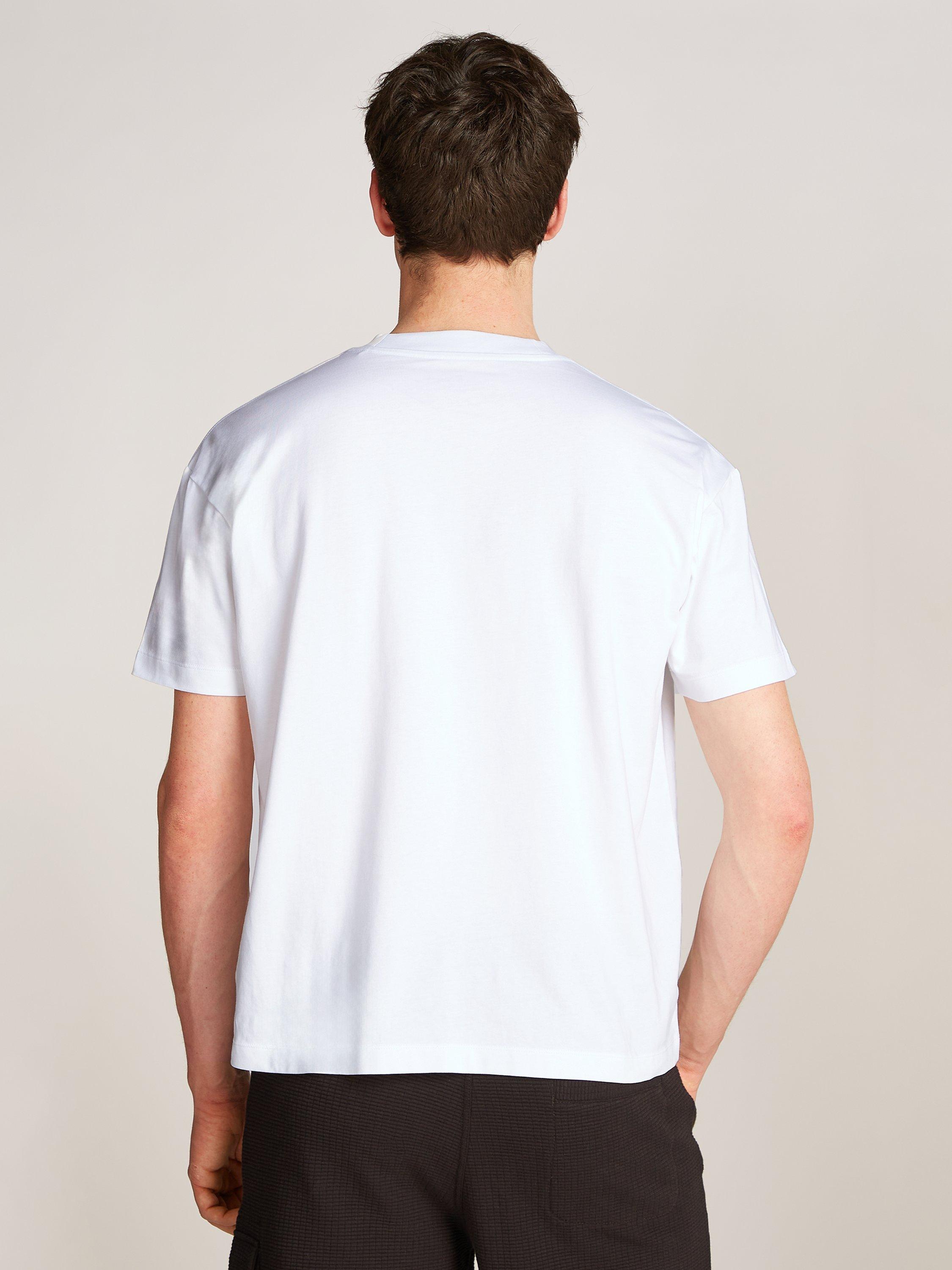Product image 5 of 6, which shows Calvin Klein Jeans Textured Mono Logo Boyfriend T-Shirt, Bright White, M