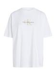 Calvin Klein Jeans Textured Mono Logo Boyfriend T-Shirt, Bright White