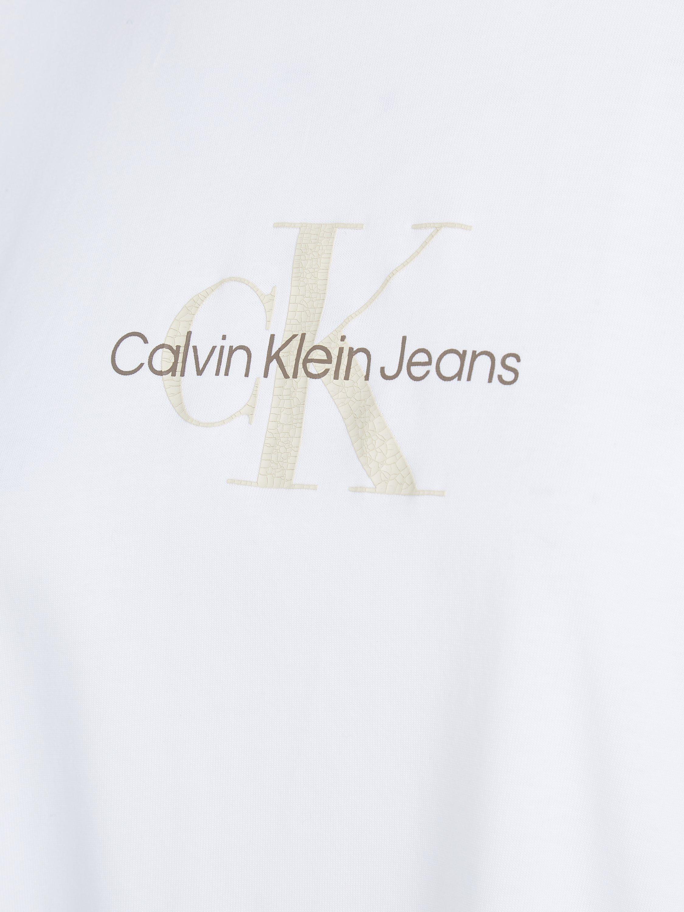 Product image 3 of 6, which shows Calvin Klein Jeans Textured Mono Logo Boyfriend T-Shirt, Bright White, M