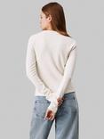 Calvin Klein Jeans Textured Ribbed Cardigan, Ivory