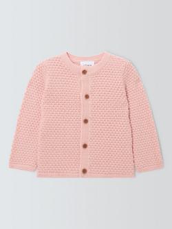 John Lewis Baby Chunky Cardigan, Pink, Pink